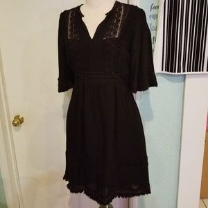 NWT WHISTLES BLACK SIZE 2 DRESS TORI FRINGE $339